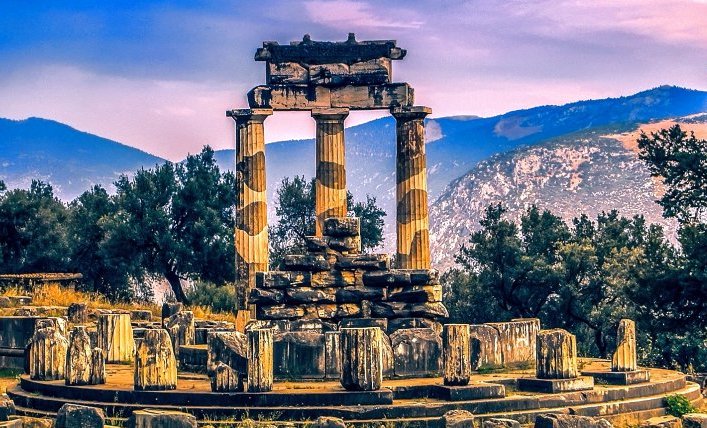 Delphi - Tholos of Athena Pronea - ancient Delphi Greece - Greek Travel Packages - Greek tours - Travel to Greece - Tours in Greece - Travel Agency in Greece